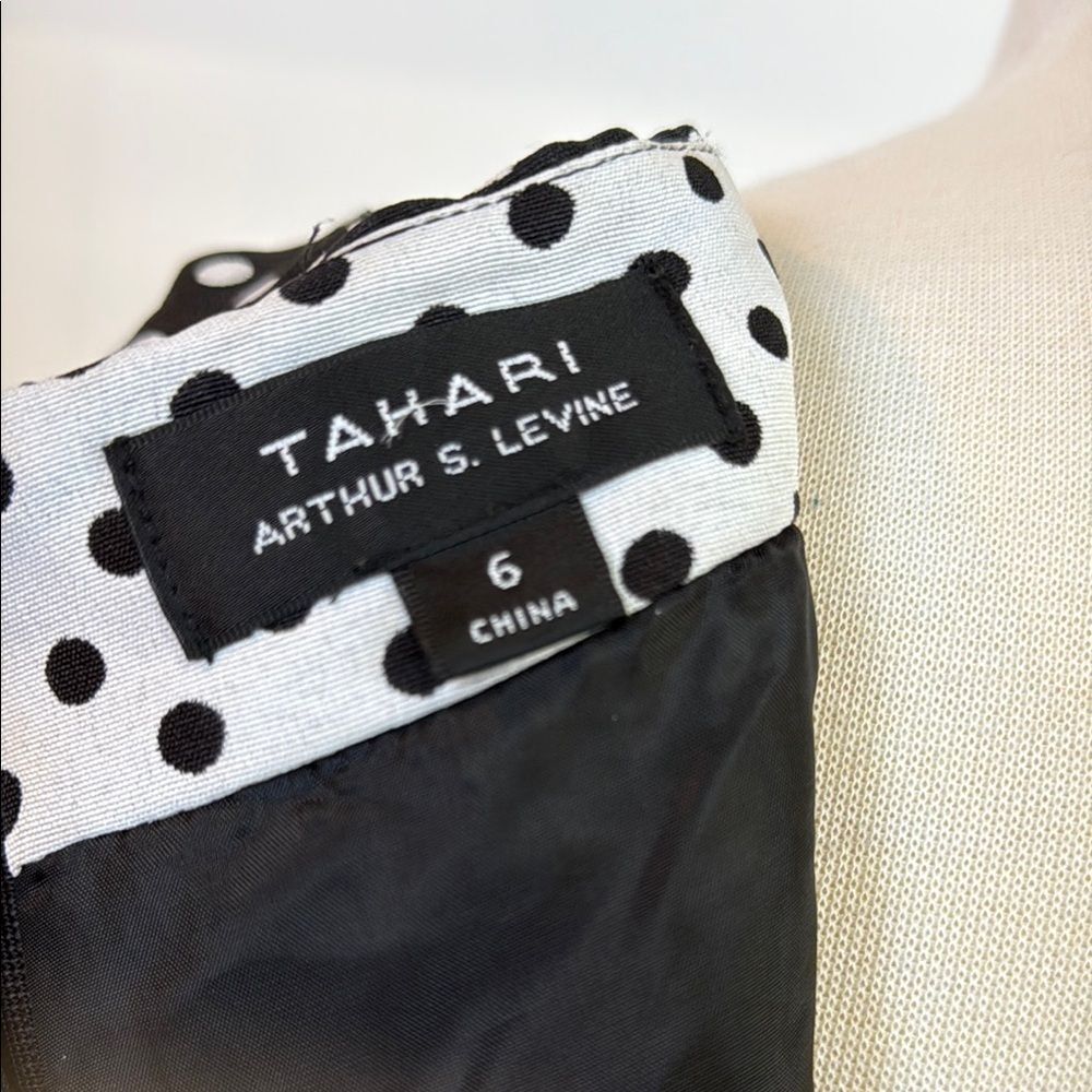 Tahari ASL Black and White Polka Dot Sleeveless Sheath Dress, Size 6 - Picture 5 of 7
